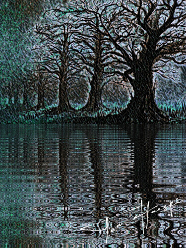 Digital Arts με τίτλο ""Still waters"" από Tom Haespi, Αυθεντικά έργα τέχνης, Ψηφιακή ζωγραφική