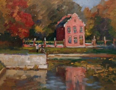 Painting titled "Holland Mansion" by Tomileka, Original Artwork, Oil