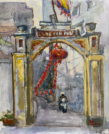 Pintura titulada "Gates of Làng Yên P…" por Tomileka, Obra de arte original, Oleo