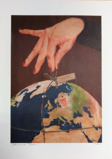 Printmaking titled "Heal the world" by Tommaso Pensa, Original Artwork, Lithography