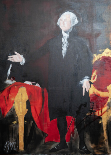 Painting titled "“Lansdowne portrait…" by Tomoya Nakano, Original Artwork, Oil Mounted on Wood Stretcher frame