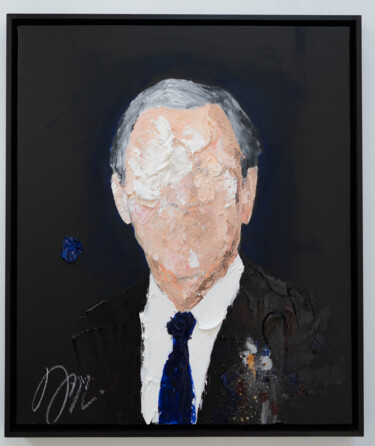 Painting titled "UNTITLED Portrait w…" by Tomoya Nakano, Original Artwork, Oil Mounted on Wood Stretcher frame