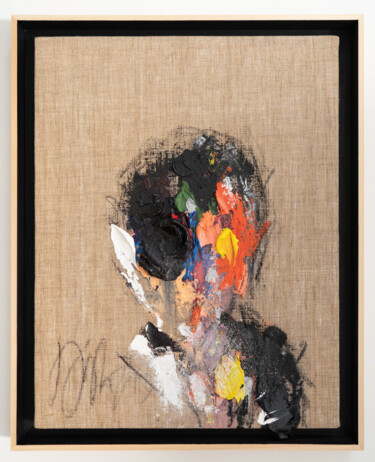 Pintura titulada "Black Portrait work" por Tomoya Nakano, Obra de arte original, Oleo Montado en Bastidor de camilla de made…