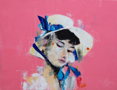 Painting titled "Portrait work UNTIT…" by Tomoya Nakano, Original Artwork, Oil Mounted on Wood Stretcher frame