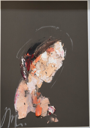 Painting titled "Title   "mirror ser…" by Tomoya Nakano, Original Artwork, Oil Mounted on Cardboard