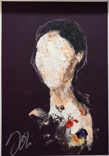 Painting titled "Title      "mirror…" by Tomoya Nakano, Original Artwork, Oil Mounted on Cardboard