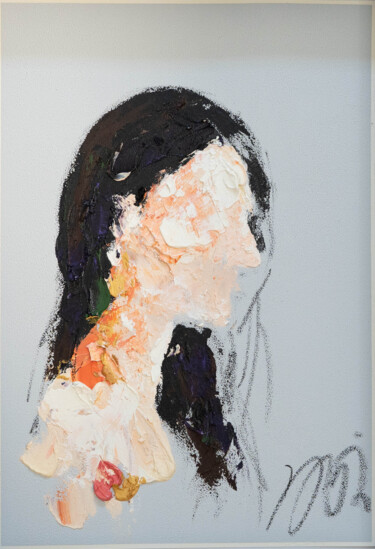 Painting titled "TITLE            mi…" by Tomoya Nakano, Original Artwork, Oil Mounted on Cardboard