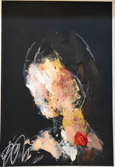 Painting titled "TITLE     'mirror s…" by Tomoya Nakano, Original Artwork, Oil Mounted on Cardboard