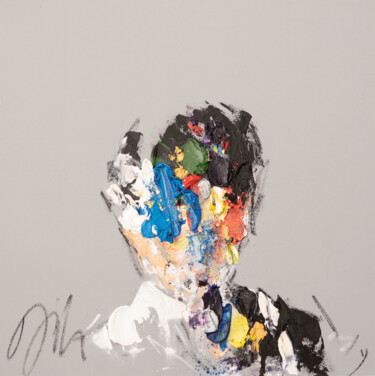 Painting titled "TITLE      'mirror…" by Tomoya Nakano, Original Artwork, Oil Mounted on Cardboard