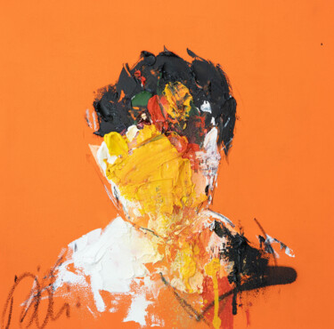 Painting titled "TITLE.    'mirror s…" by Tomoya Nakano, Original Artwork, Oil Mounted on Cardboard