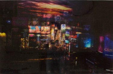 Painting titled "Shibuya,Tokyo" by Tomoya Nakano, Original Artwork, Digital Photography Mounted on Wood Panel