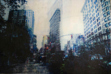 Painting titled "New York, Flatiron…" by Tomoya Nakano, Original Artwork, Digital Photography Mounted on Wood Panel