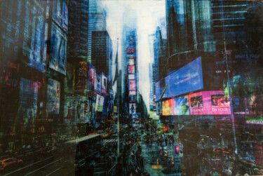 Peinture intitulée "'New York, Times sq…" par Tomoya Nakano, Œuvre d'art originale, Photographie numérique Monté sur Panneau…