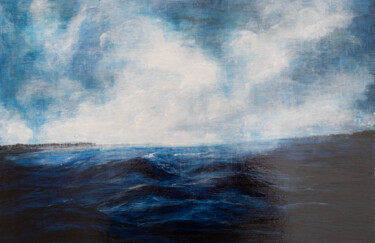 Peinture intitulée "Title.    "Sea scap…" par Tomoya Nakano, Œuvre d'art originale, Huile Monté sur Panneau de bois