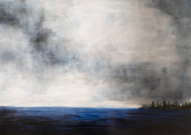 Ζωγραφική με τίτλο "Title  " Sea scape "" από Tomoya Nakano, Αυθεντικά έργα τέχνης, Λάδι Τοποθετήθηκε στο Ξύλινο πάνελ