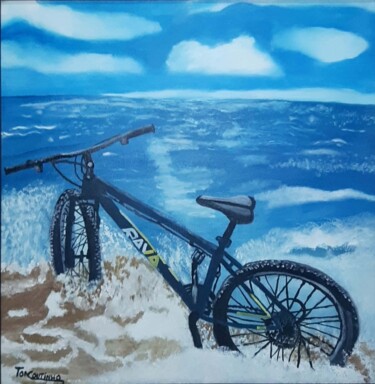 Картина под названием "Bike no Mar" - Ton Coutinho, Подлинное произведение искусства, Акрил