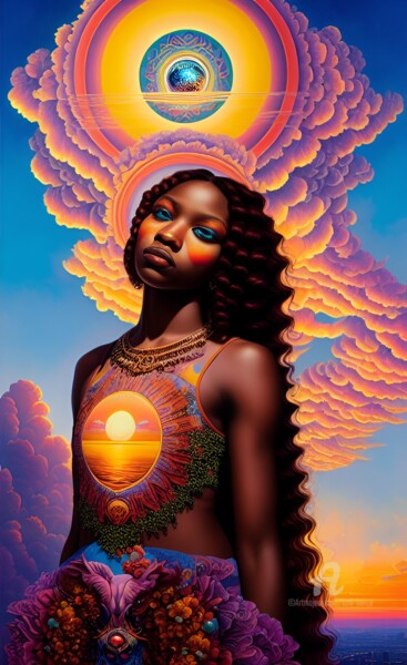 Digital Arts titled "She Shines" by Toni Barca, Original Artwork, AI generated image