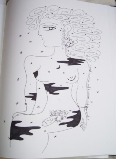 Disegno intitolato "God Created the Wor…" da Toni Barca, Opera d'arte originale