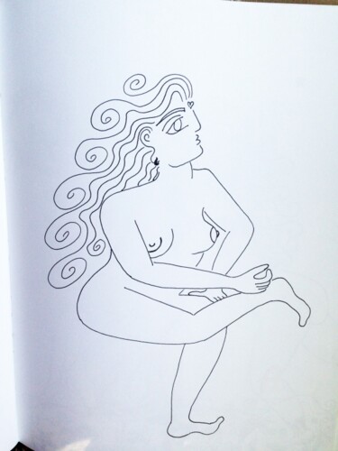 Desenho intitulada "SHE DANCES IN THE D…" por Toni Barca, Obras de arte originais