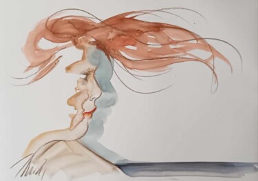 Malerei mit dem Titel "Sirene" von Tonia R.Alvarez, Original-Kunstwerk, Aquarell
