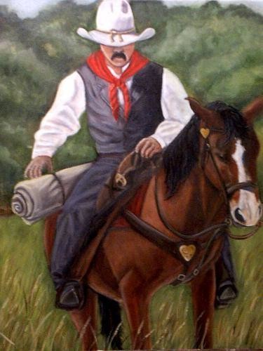 Painting titled "Cowboy2" by Berry Toni, Original Artwork
