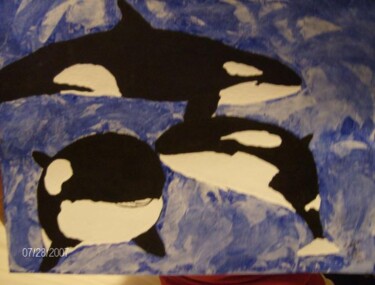 Painting titled "The Whales!" by Tonjua Lyles, Original Artwork