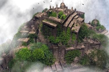 Digital Arts titled "fortress in the clo…" by J Tonkin, Original Artwork, 3D Modeling