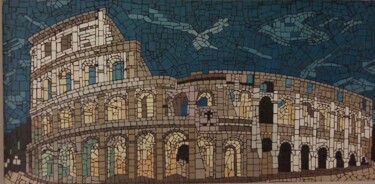 Escultura titulada "le Colisée" por Tony Jacq, Obra de arte original, Mosaico Montado en Bastidor de camilla de madera