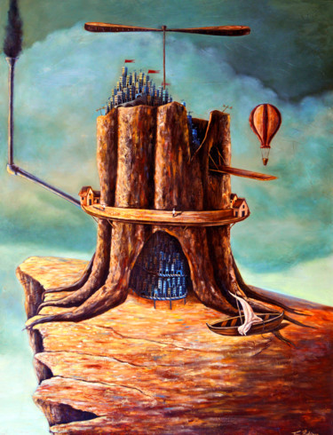 Painting titled "The bunker" by Tony Rodriguez(Juan Antonio Rodriguez Ol, Original Artwork, Oil