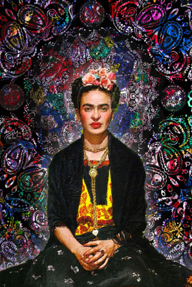 Schilderij getiteld "Frida Kahlo Colorfu…" door Tony Rubino, Origineel Kunstwerk, Acryl