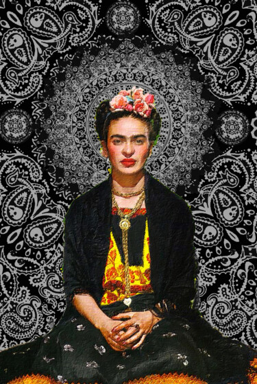 Schilderij getiteld "Frida Kahlo 4" door Tony Rubino, Origineel Kunstwerk, Acryl