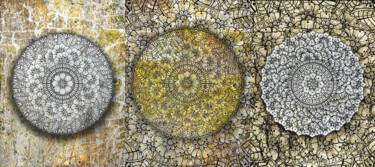 Картина под названием "Mandala Yoga Chakra…" - Tony Rubino, Подлинное произведение искусства, Акрил Установлен на Деревянная…