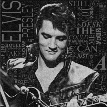 Pintura intitulada "Elvis Heartbreak Ho…" por Tony Rubino, Obras de arte originais, Acrílico Montado em Armação em madeira