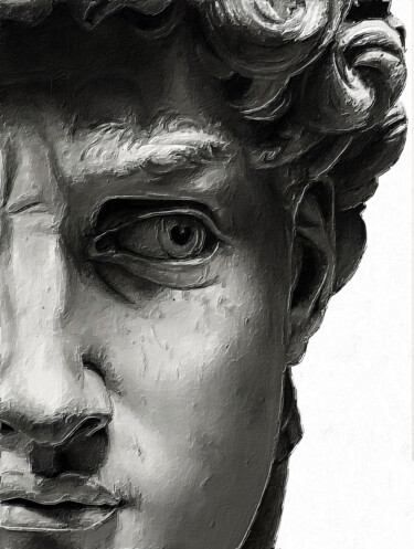 Malarstwo zatytułowany „David Michelangelo…” autorstwa Tony Rubino, Oryginalna praca, Akryl Zamontowany na Drewniana rama no…