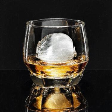 Painting titled "Ice Whiskey Scotch…" by Tony Rubino, Original Artwork, Acrylic Mounted on Wood Stretcher frame