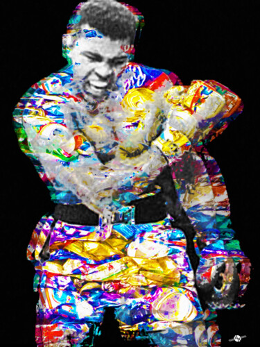 Painting titled "Cassius Clay" by Tony Rubino, Original Artwork, Acrylic Mounted on Wood Stretcher frame
