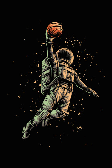 Pintura intitulada "basketball shot ast…" por Tony Rubino, Obras de arte originais, Acrílico Montado em Armação em madeira