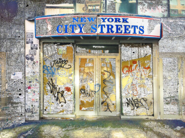 Картина под названием "City Streets" - Tony Rubino, Подлинное произведение искусства, Акрил Установлен на Деревянная рама дл…
