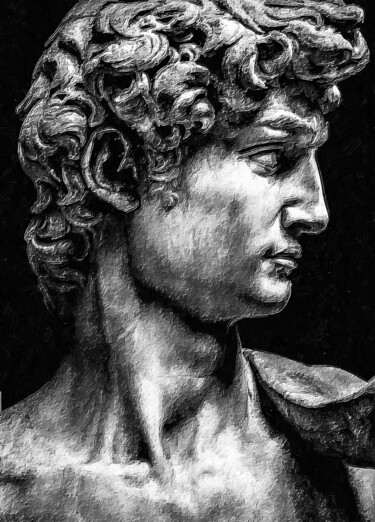 「David Michelangelo…」というタイトルの絵画 Tony Rubinoによって, オリジナルのアートワーク, アクリル ウッドストレッチャーフレームにマウント