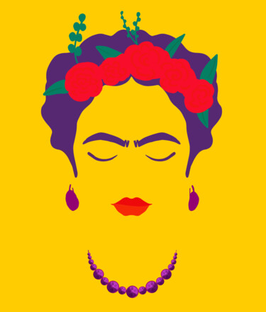 Картина под названием "Frida Kahlo Abstrac…" - Tony Rubino, Подлинное произведение искусства, Акрил Установлен на Деревянная…