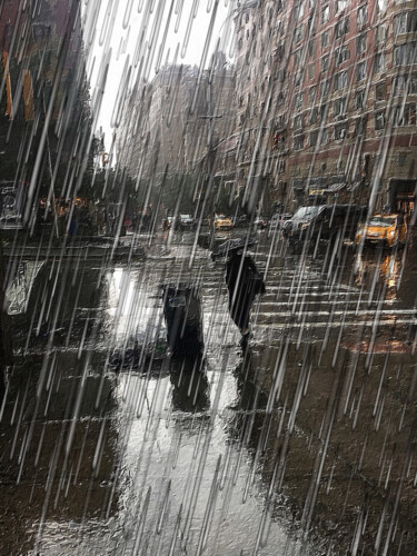 Картина под названием "New York City Skyli…" - Tony Rubino, Подлинное произведение искусства, Акрил Установлен на Деревянная…