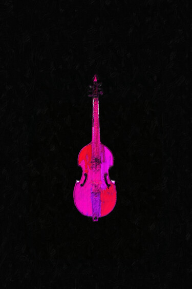 Painting titled "Pink Violin" by Tony Rubino, Original Artwork, Acrylic Mounted on Wood Stretcher frame