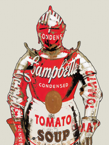 Malarstwo zatytułowany „Red Knight” autorstwa Tony Rubino, Oryginalna praca, Akryl Zamontowany na Drewniana rama noszy