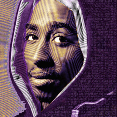 제목이 "Tupac Shakur and Ly…"인 미술작품 Tony Rubino로, 원작, 아크릴 나무 들것 프레임에 장착됨