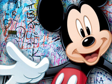 Pintura intitulada "Mickey Mouse Pop Ar…" por Tony Rubino, Obras de arte originais, Acrílico Montado em Armação em madeira