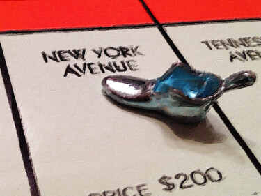 Pintura intitulada "Monopoly Board Cust…" por Tony Rubino, Obras de arte originais, Acrílico Montado em Armação em madeira