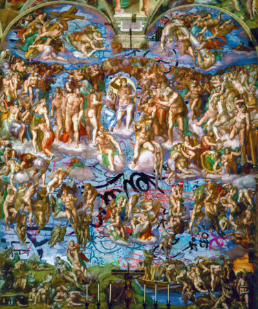 "Michelangelo Ceilin…" başlıklı Tablo Tony Rubino tarafından, Orijinal sanat, Akrilik Ahşap Sedye çerçevesi üzerine monte ed…