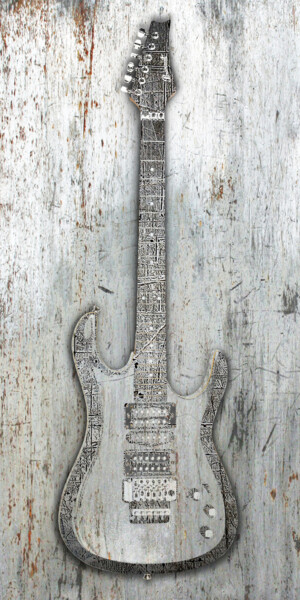 绘画 标题为“Steel Guitar Electr…” 由Tony Rubino, 原创艺术品, 丙烯 安装在木质担架架上