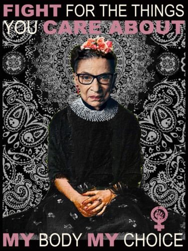 Digital Arts titled "Ruth Bader Ginsburg…" by Tony Rubino, Original Artwork, Acrylic Mounted on Wood Stretcher frame