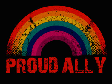 "Pride LBGTQ Rainbow…" başlıklı Kolaj Tony Rubino tarafından, Orijinal sanat, Kolaj Ahşap Sedye çerçevesi üzerine monte edil…